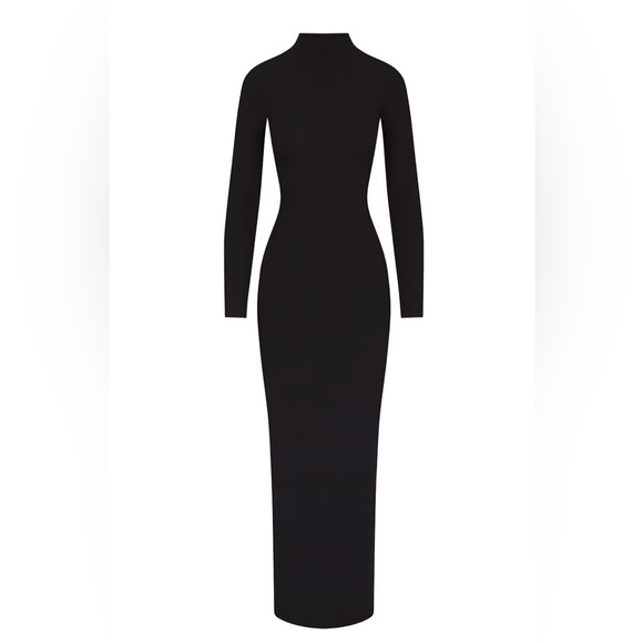 SKIMS- turtleneck long dress- XS- NWT/ black/onyx - Picture 1 of 6